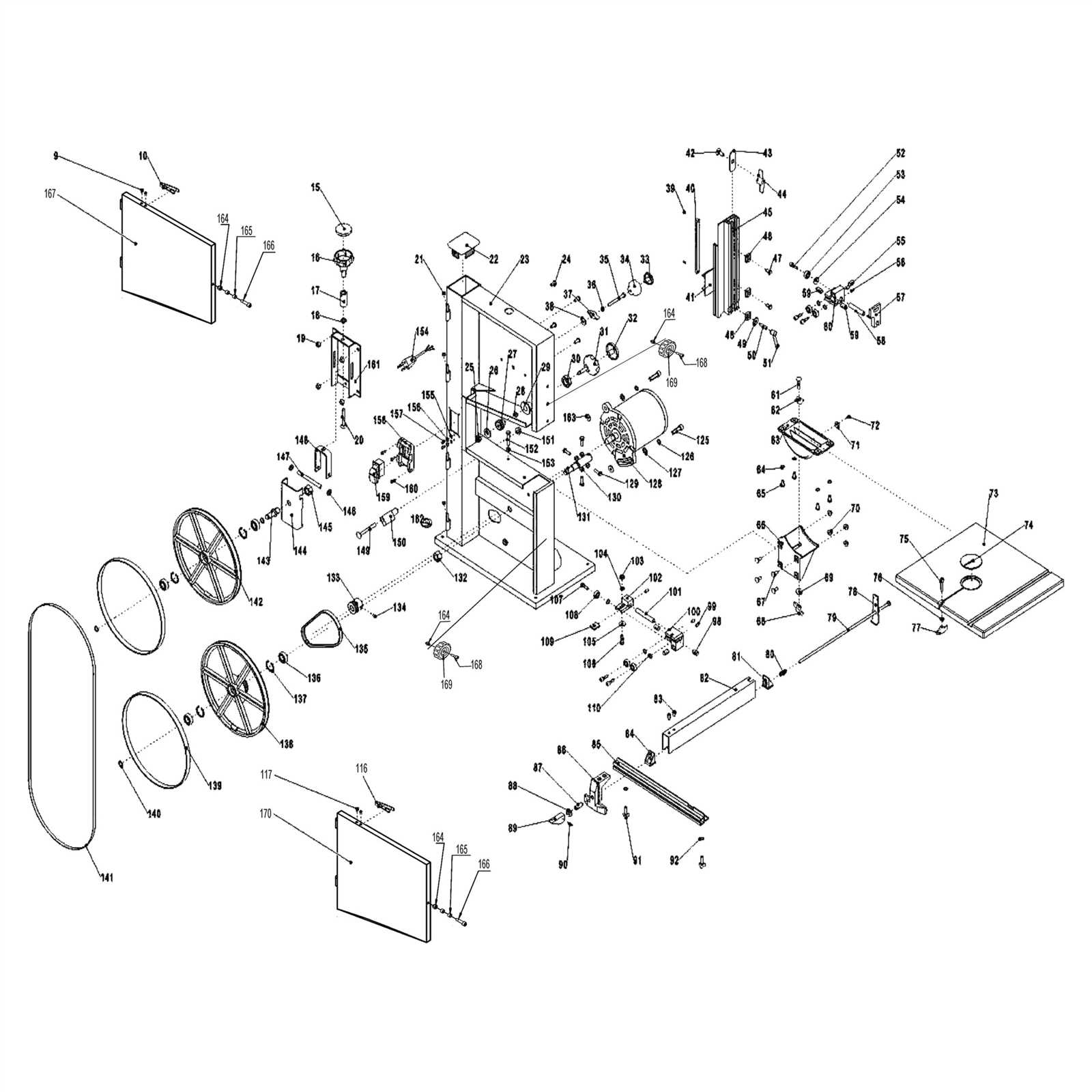 central machinery band saw parts diagram