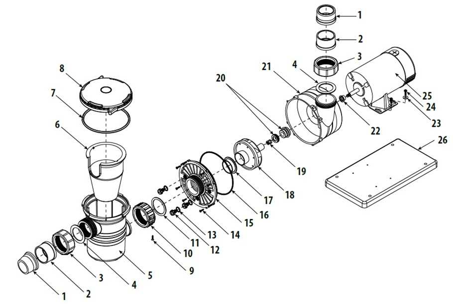 century pool pump parts diagram