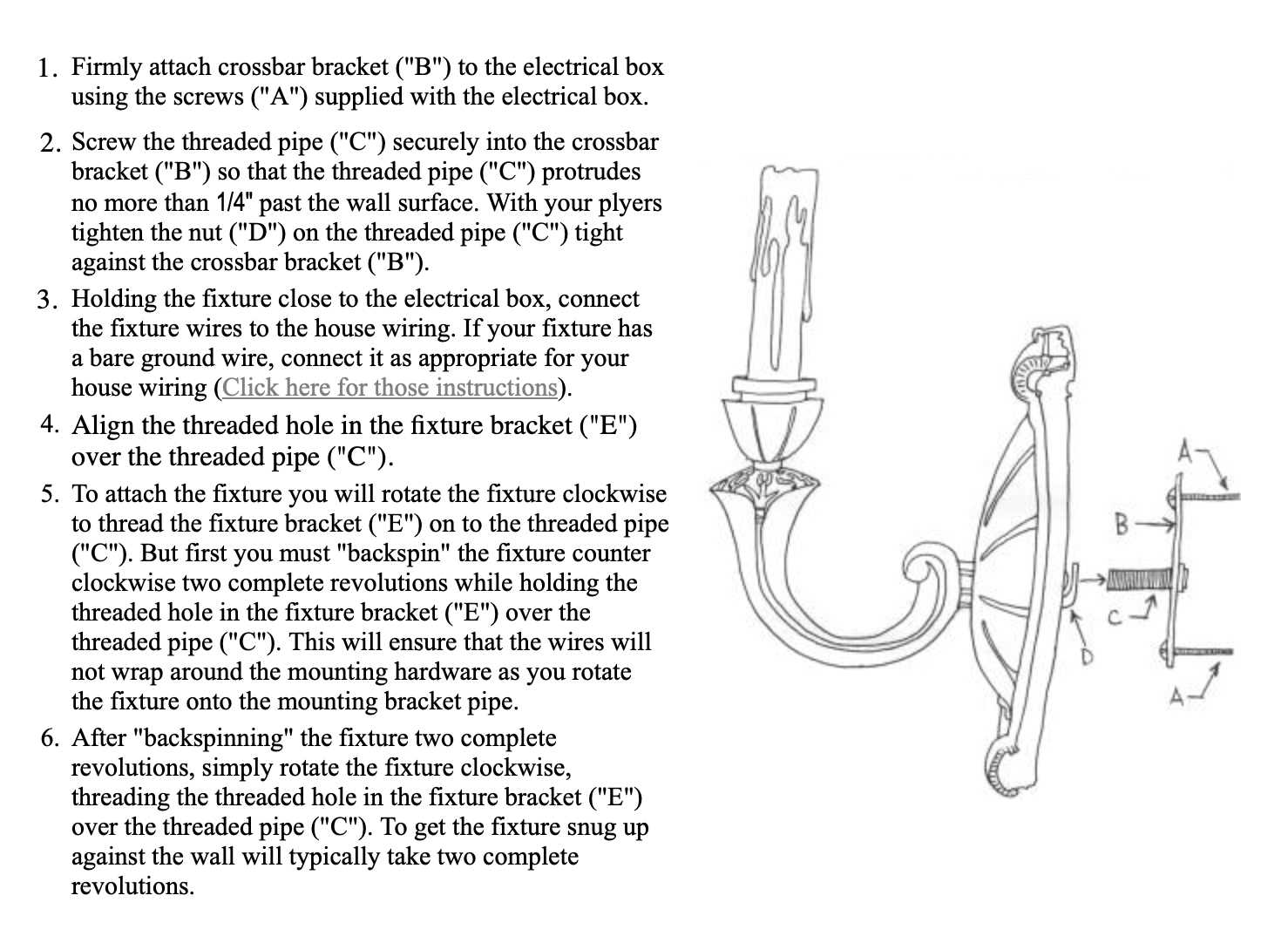 chandelier parts diagram