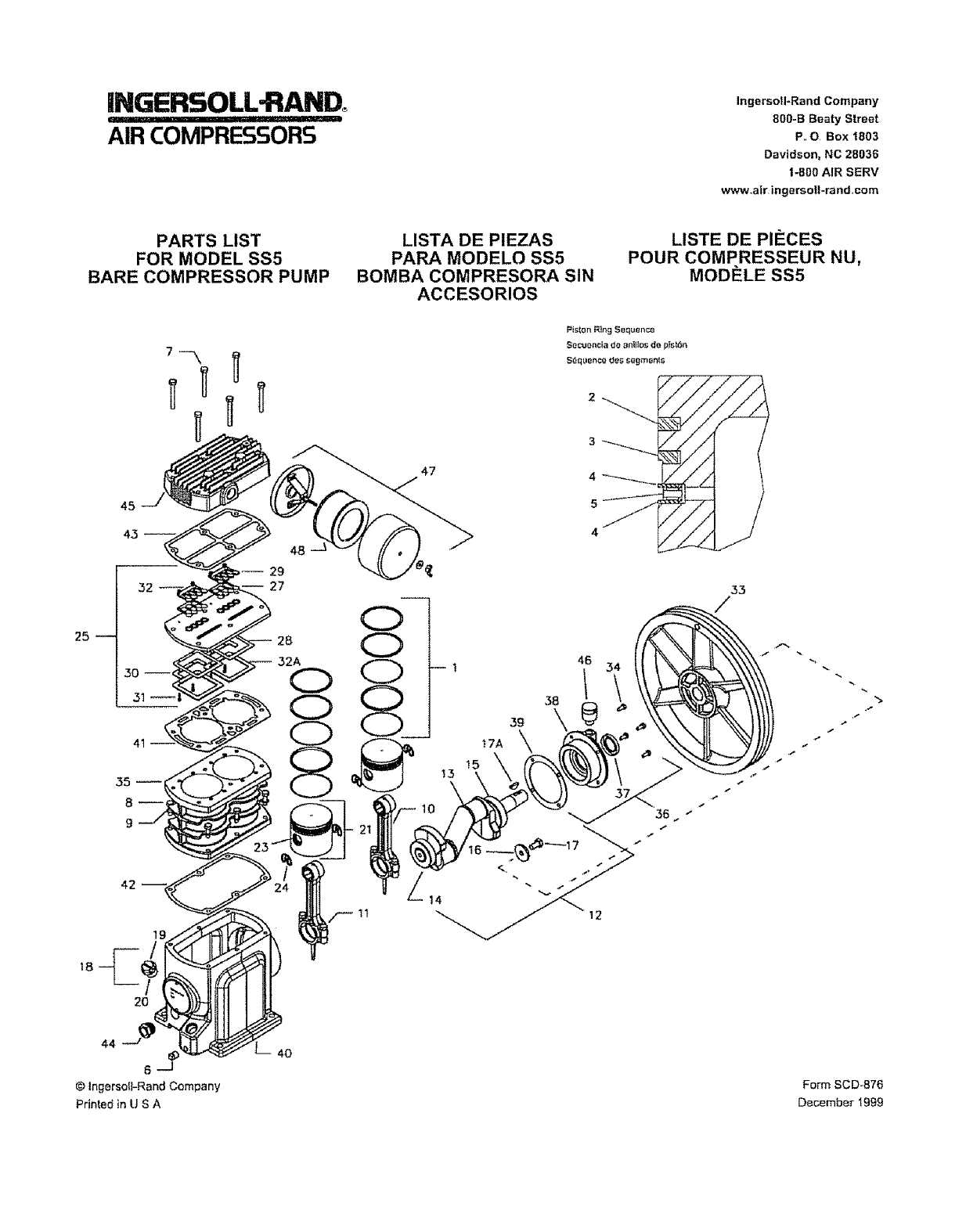 ingersoll rand compressor parts diagram