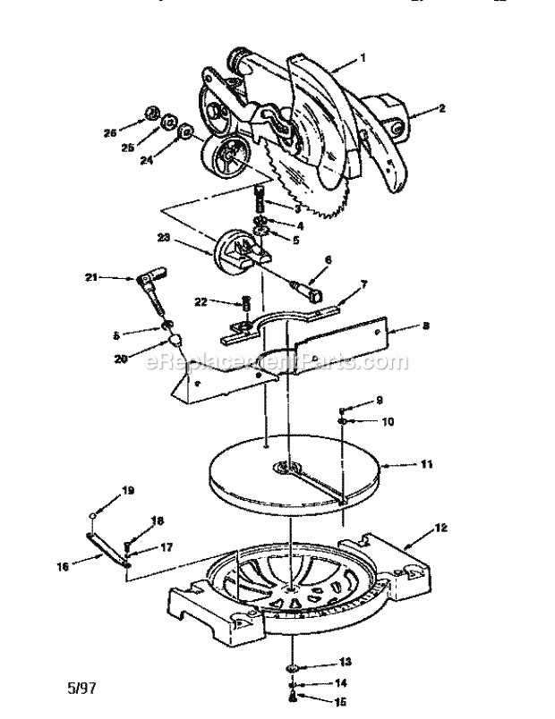 chicago electric miter saw parts diagram