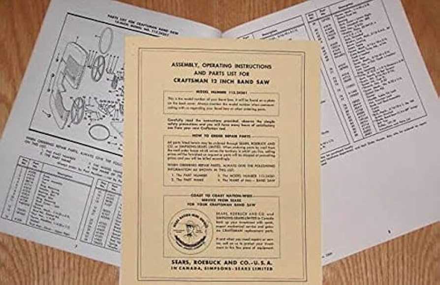 craftsman 12 inch band saw parts diagram