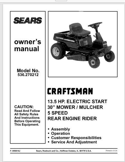 craftsman 30 inch riding mower parts diagram