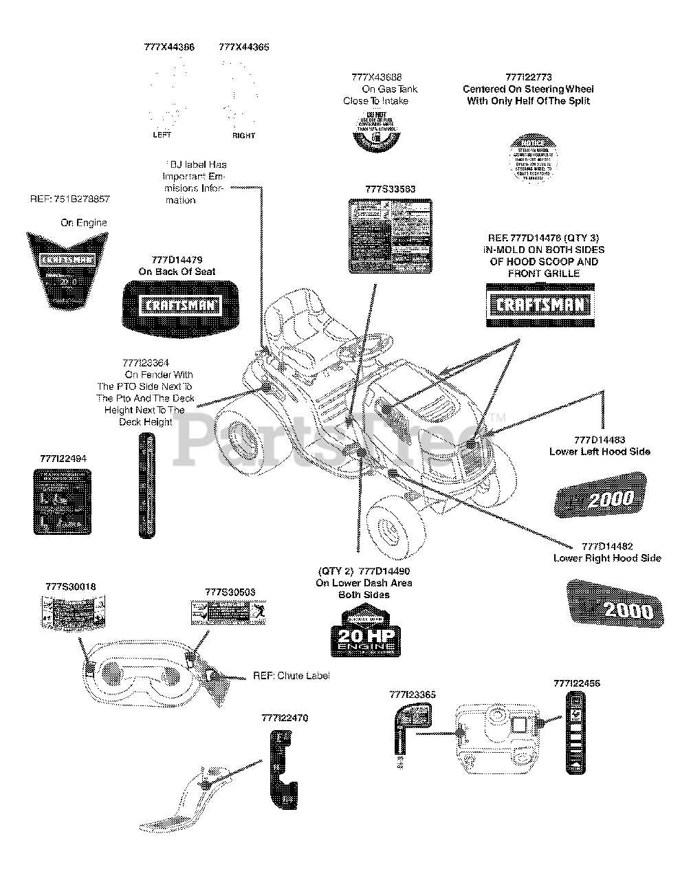 craftsman dlt 2000 parts diagram