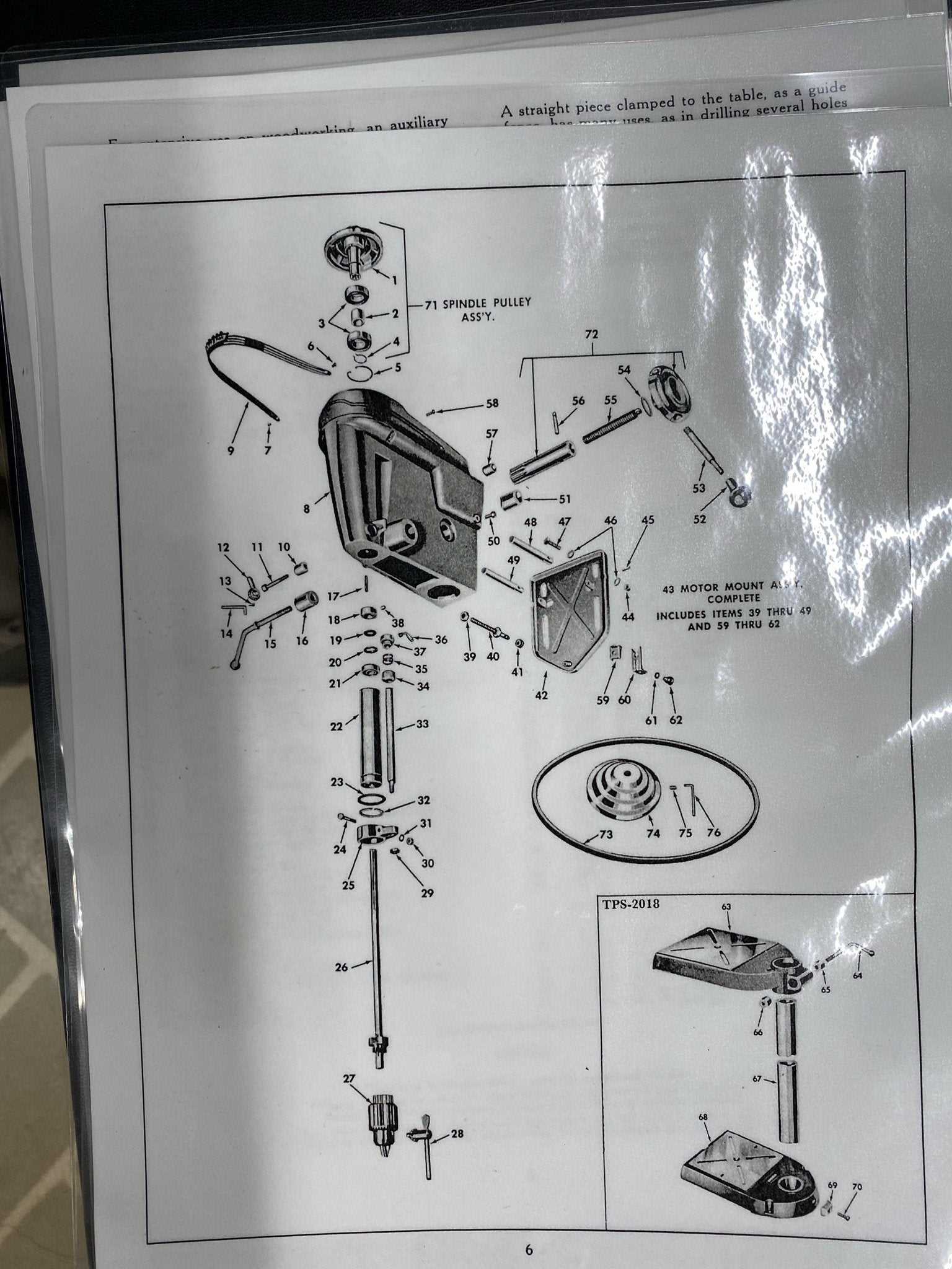 craftsman drill press parts diagram