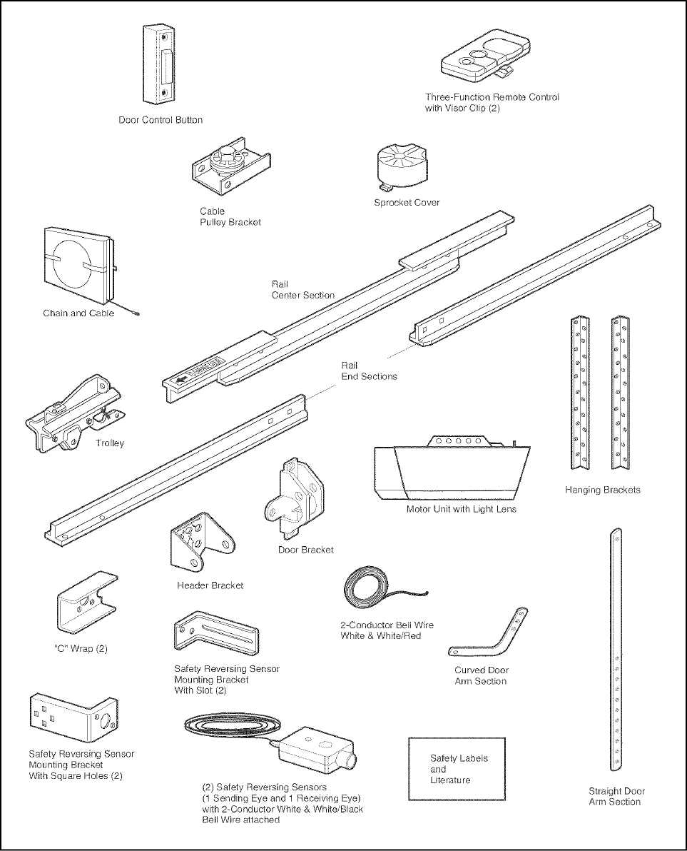 craftsman garage door opener parts diagram