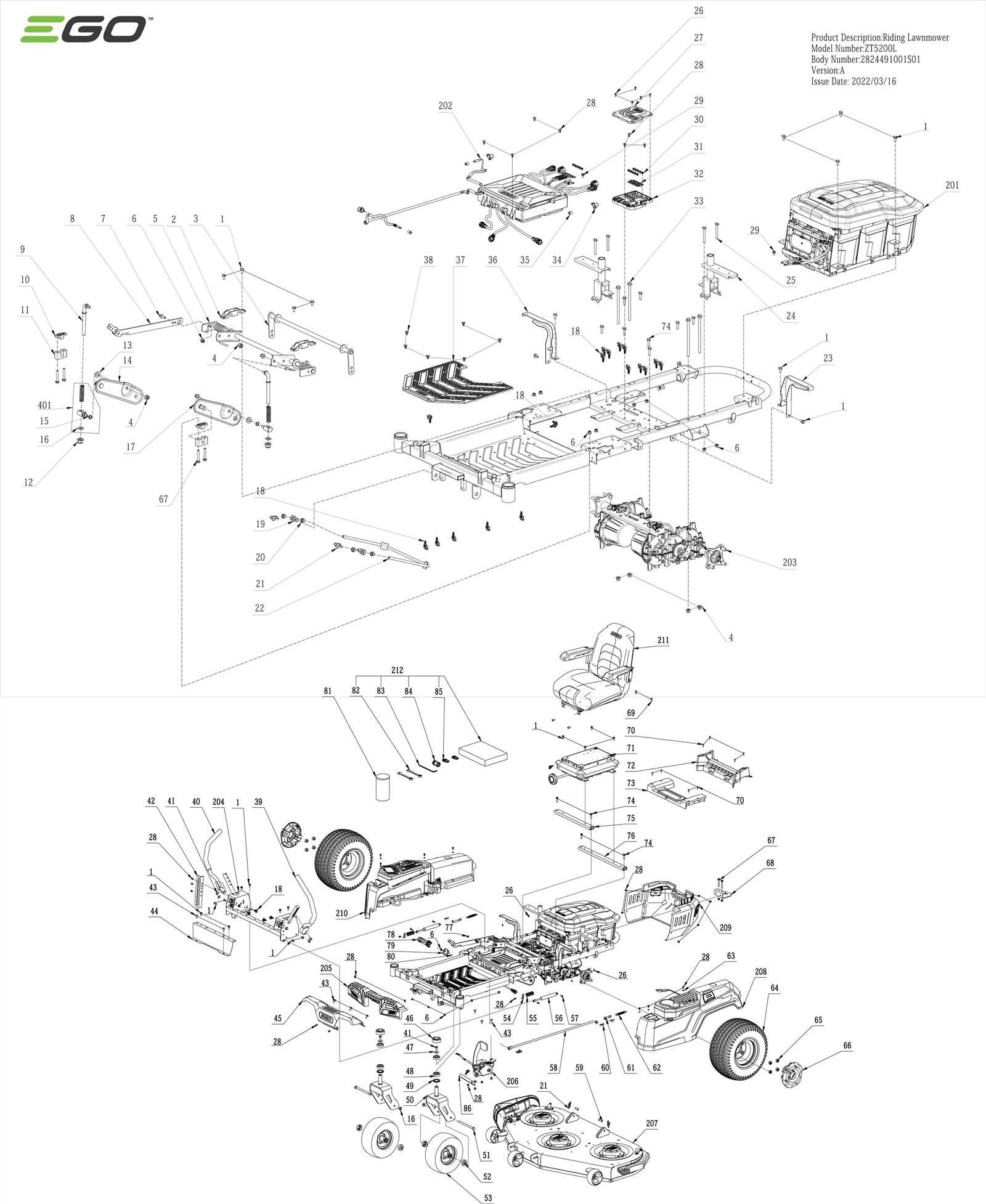 craftsman mower deck parts diagram