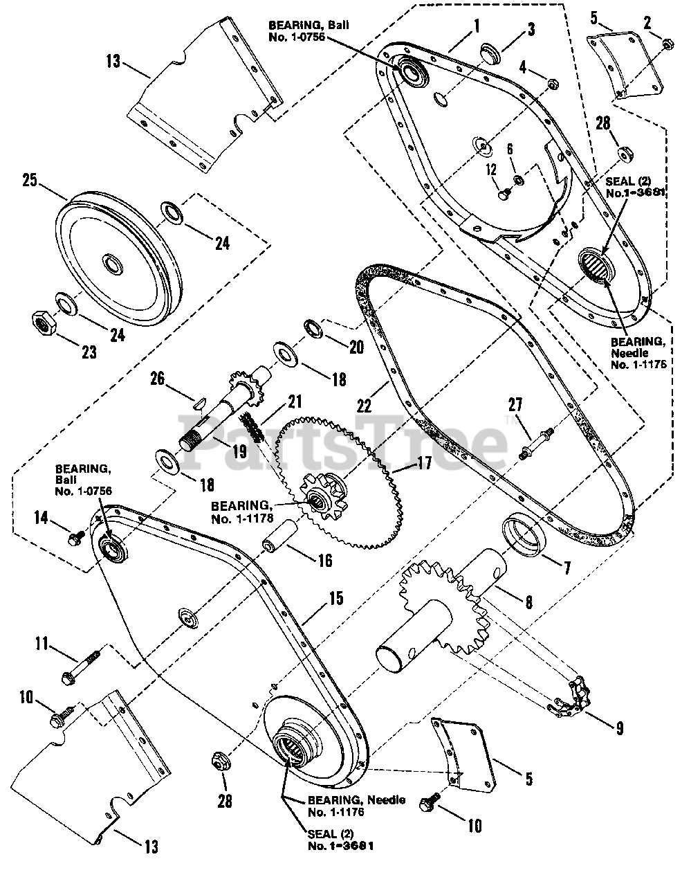 craftsman rear tine tiller parts diagram