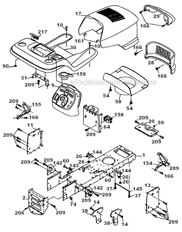 craftsman riding mower parts diagram