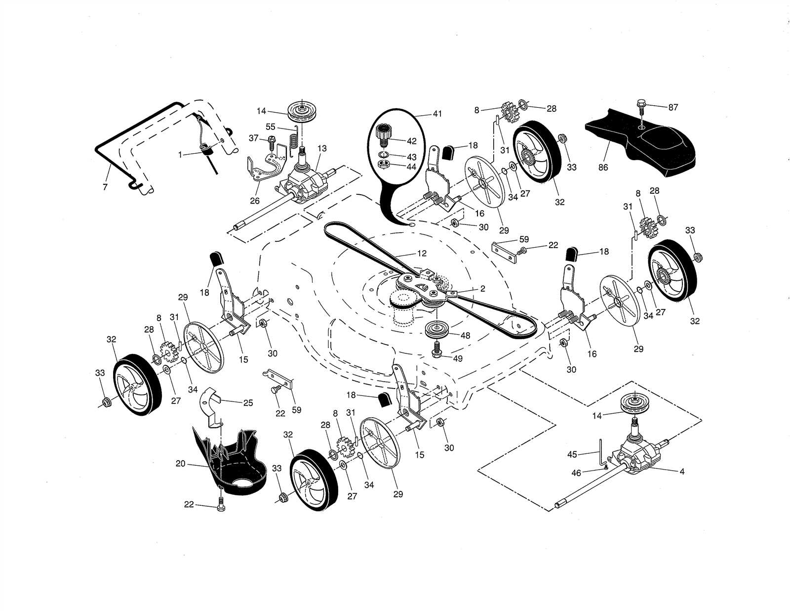 craftsman self propelled lawn mower parts diagram