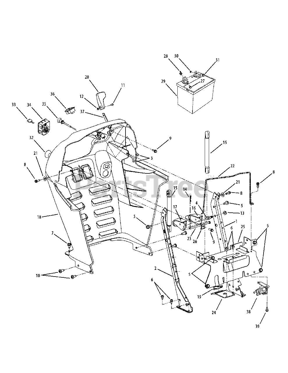 cub cadet 1554 parts diagram