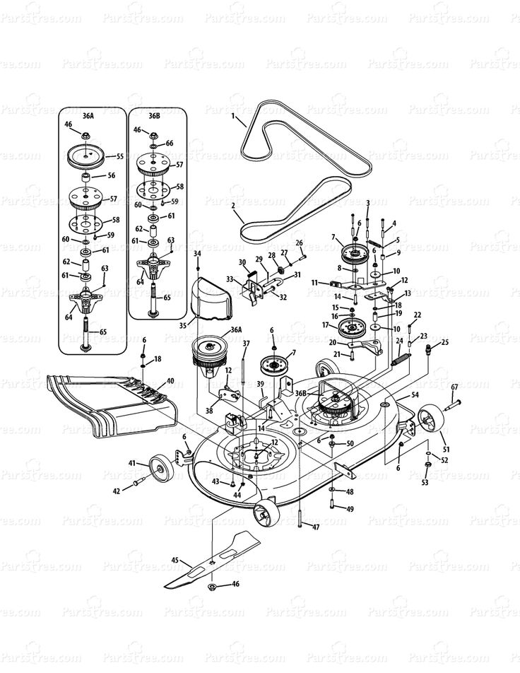 cub cadet 46 inch mower deck parts diagram