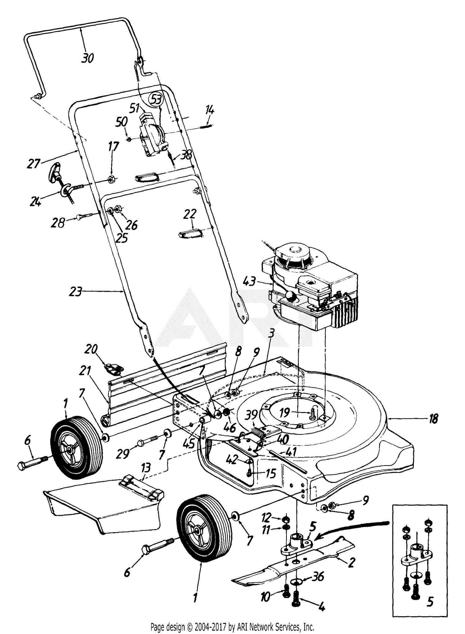 cub cadet lt1042 deck parts diagram