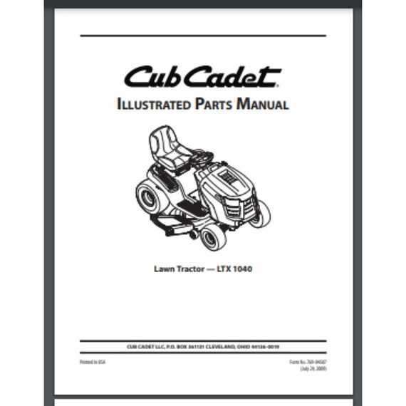 cub cadet ltx 1042 parts diagram