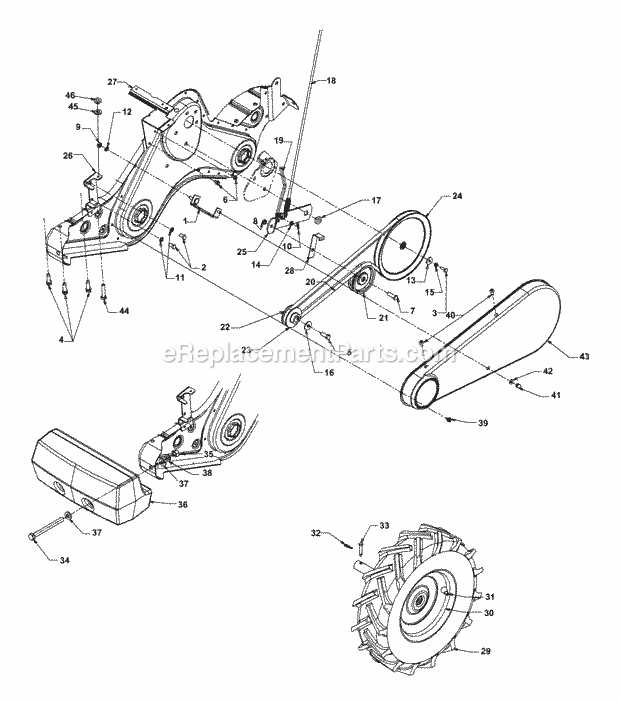 cub cadet tiller parts diagram