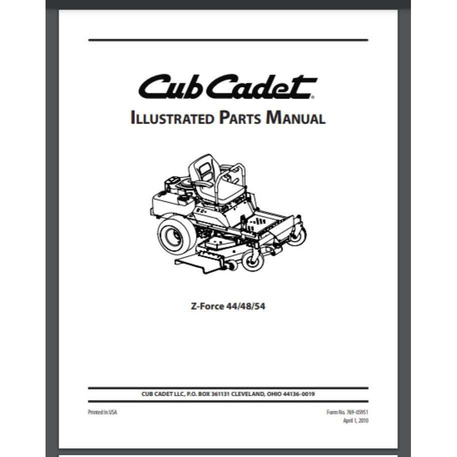 cub cadet z force 50 parts diagram