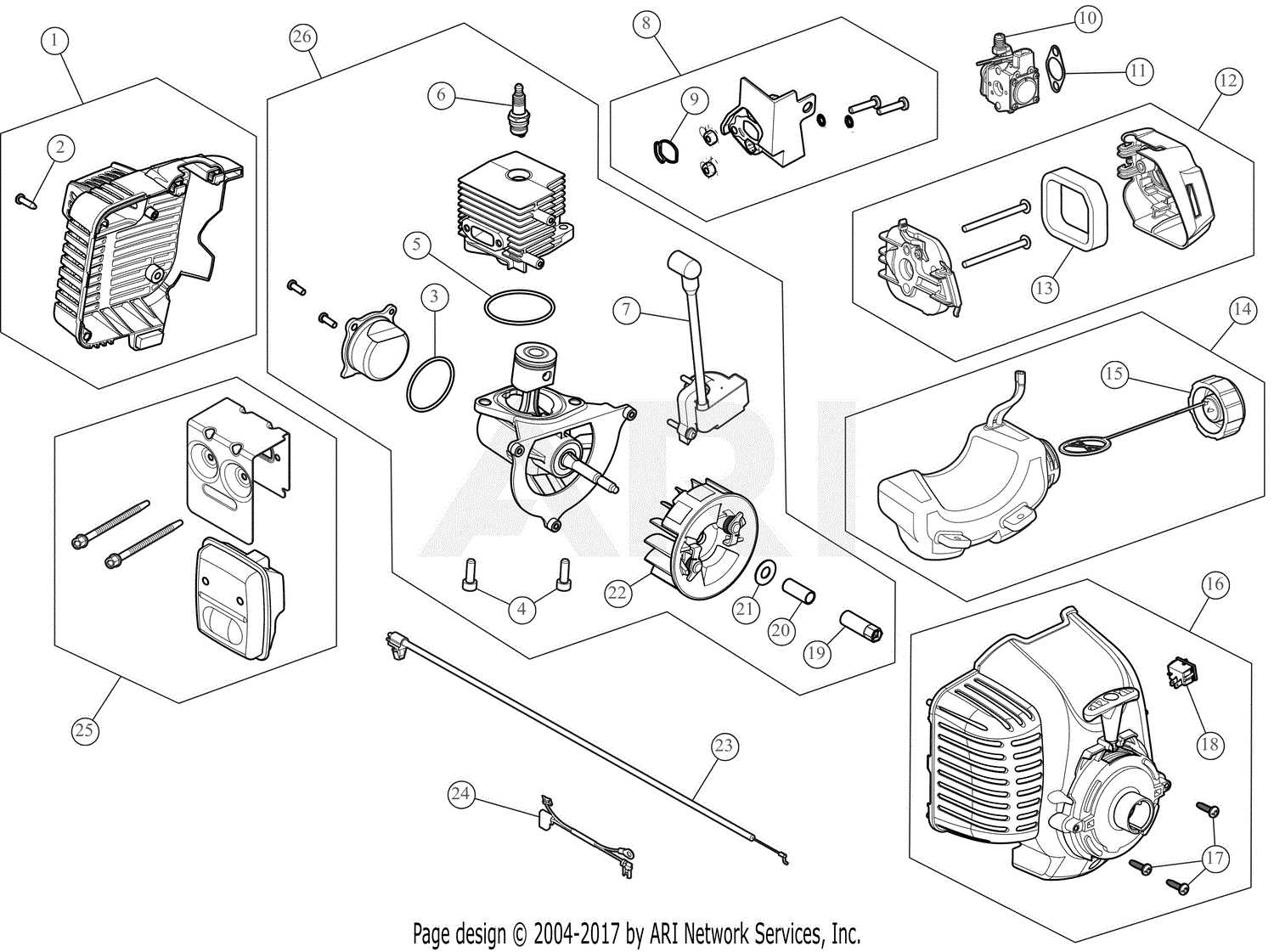 bolens push mower parts diagram