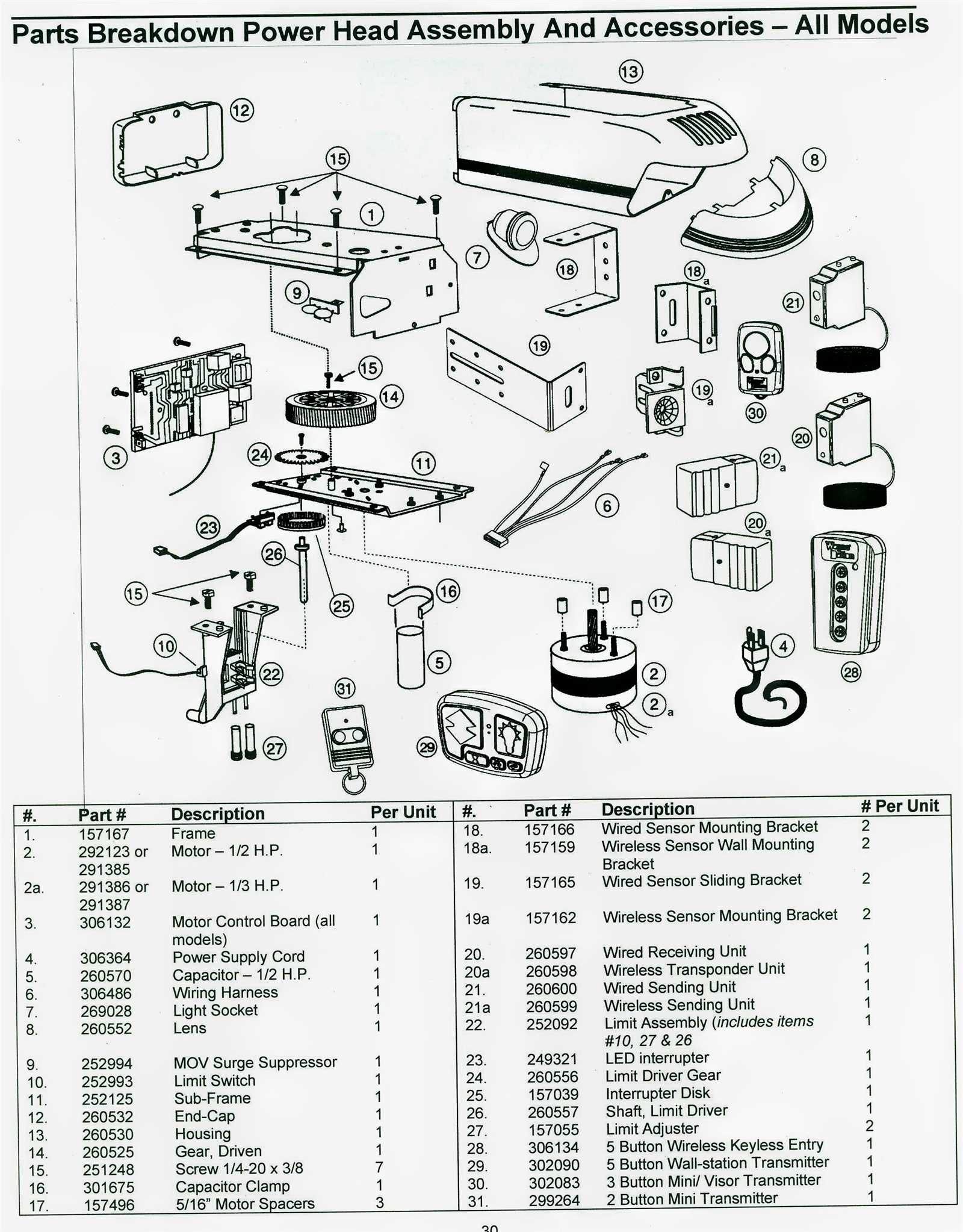 garage door part diagram