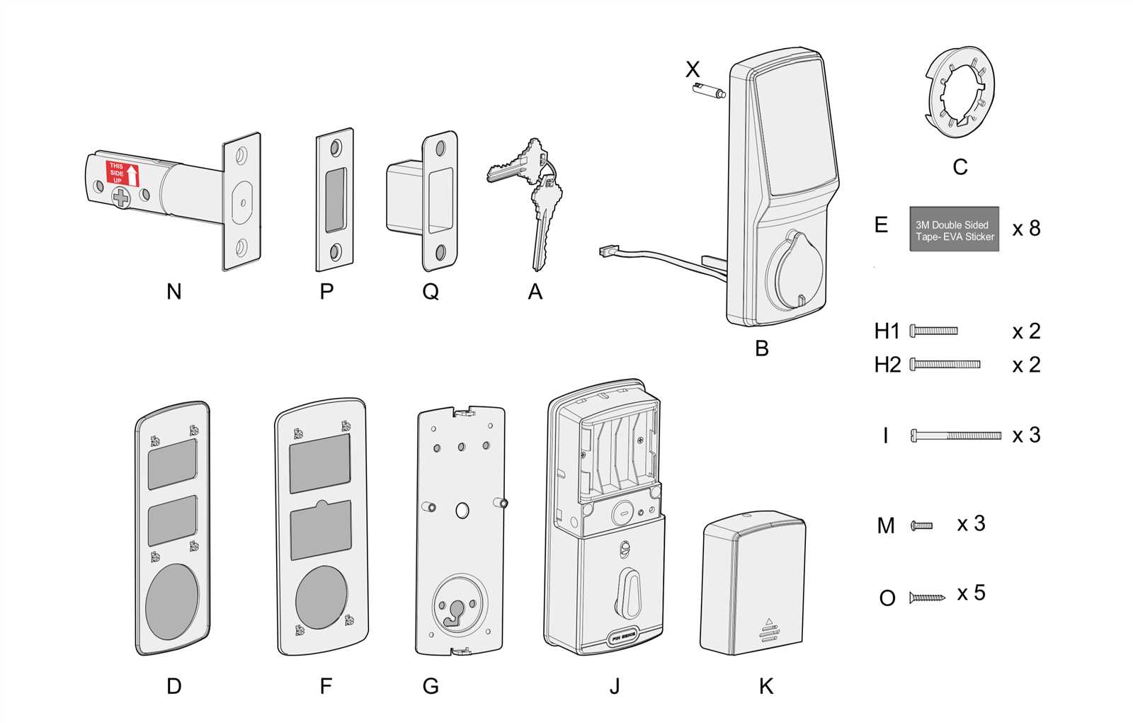 deadbolt parts diagram