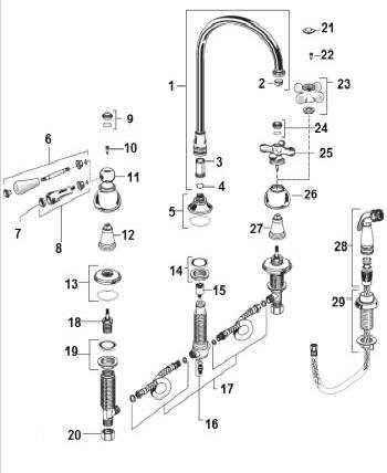 diagram of kitchen faucet parts