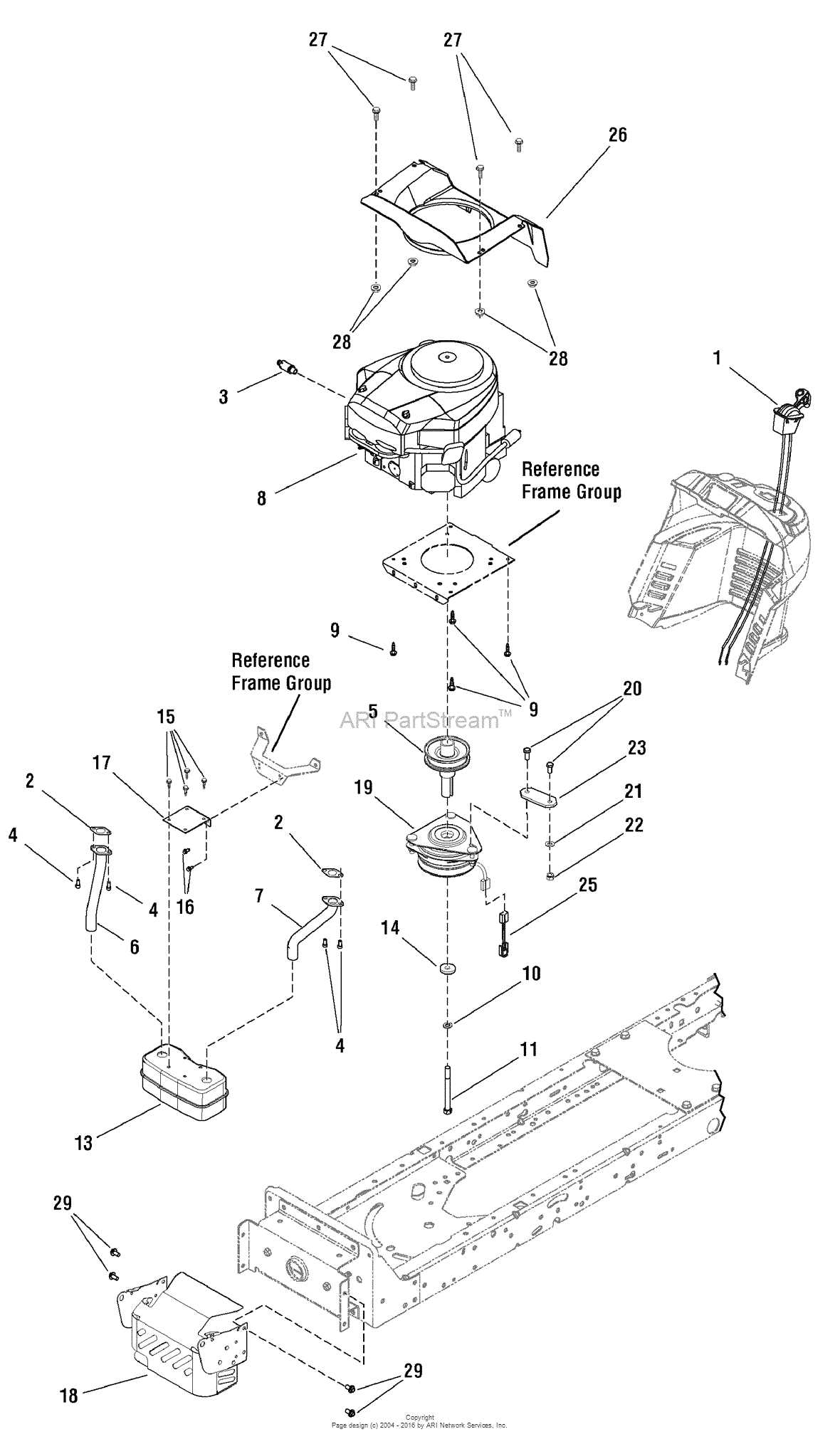 john deere gt235 deck parts diagram