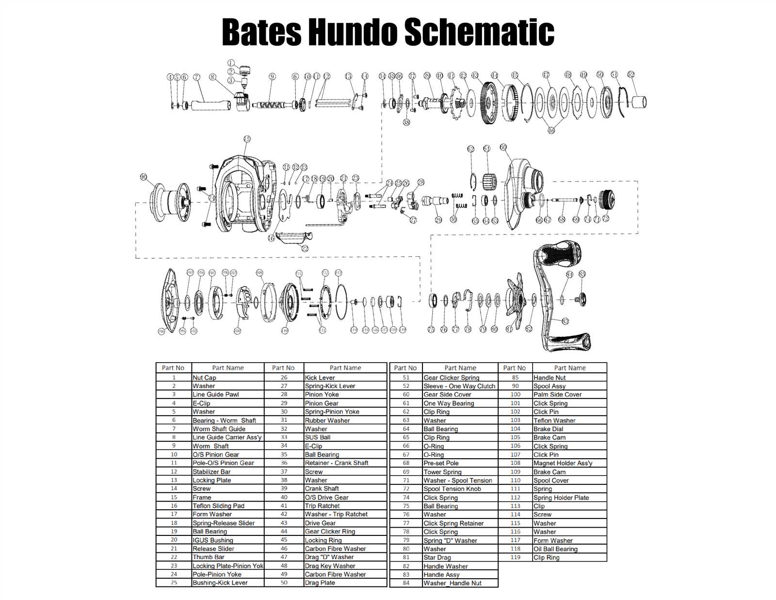 quantum fishing reel parts diagram