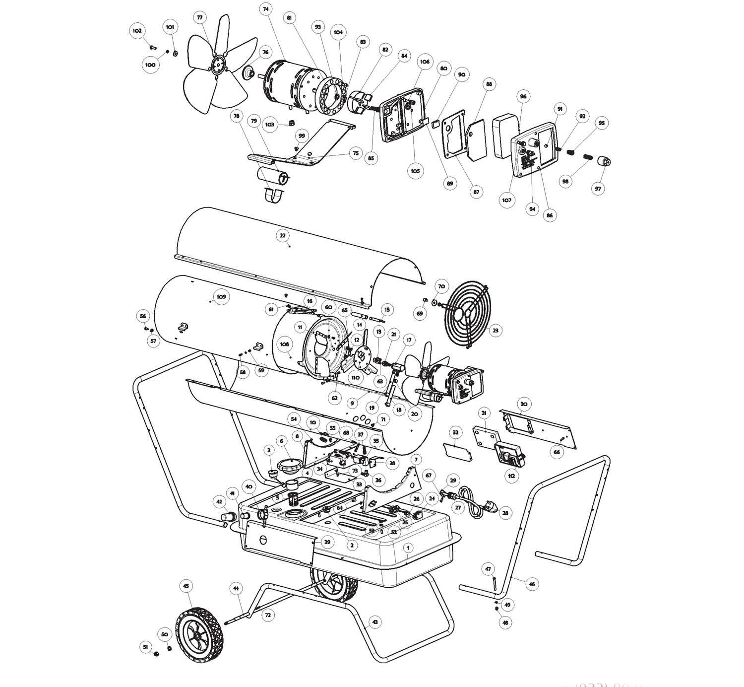 dq1702 heater parts diagram