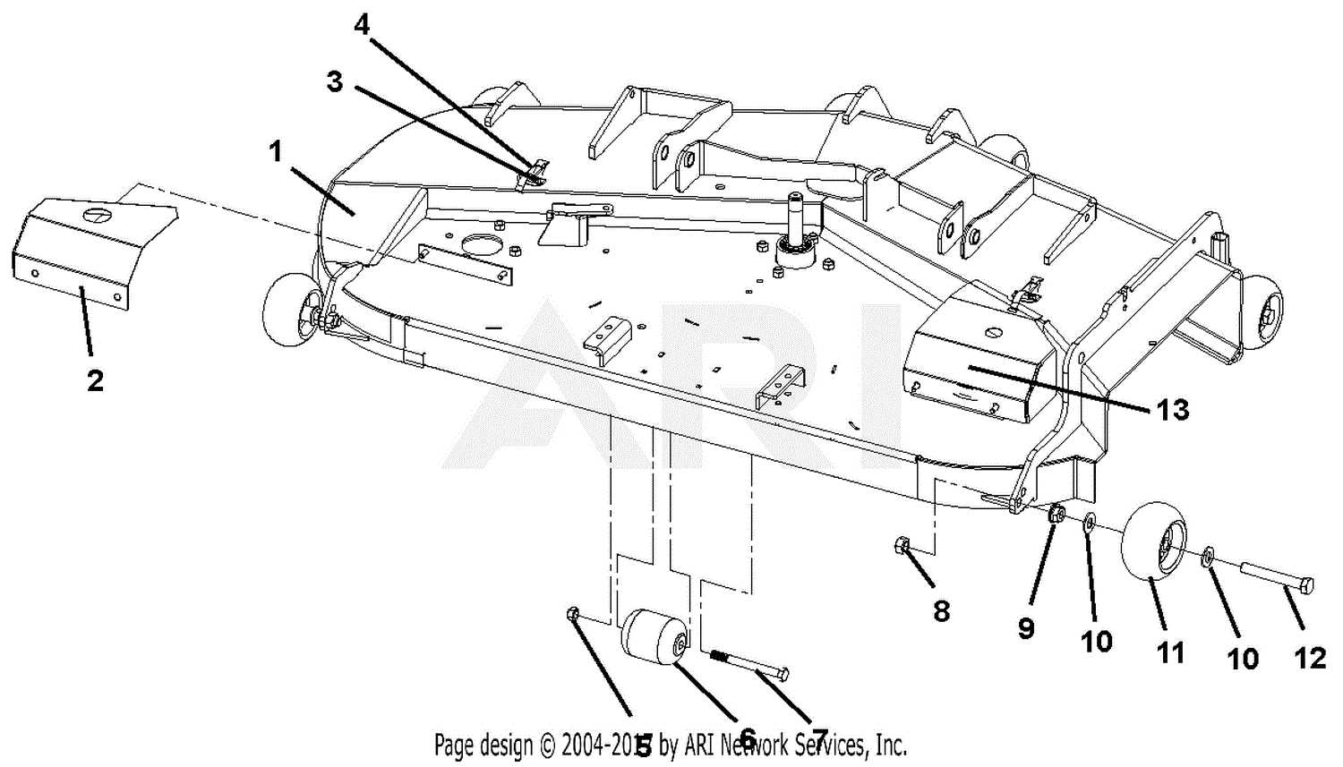 john deere 54 inch mower deck parts diagram