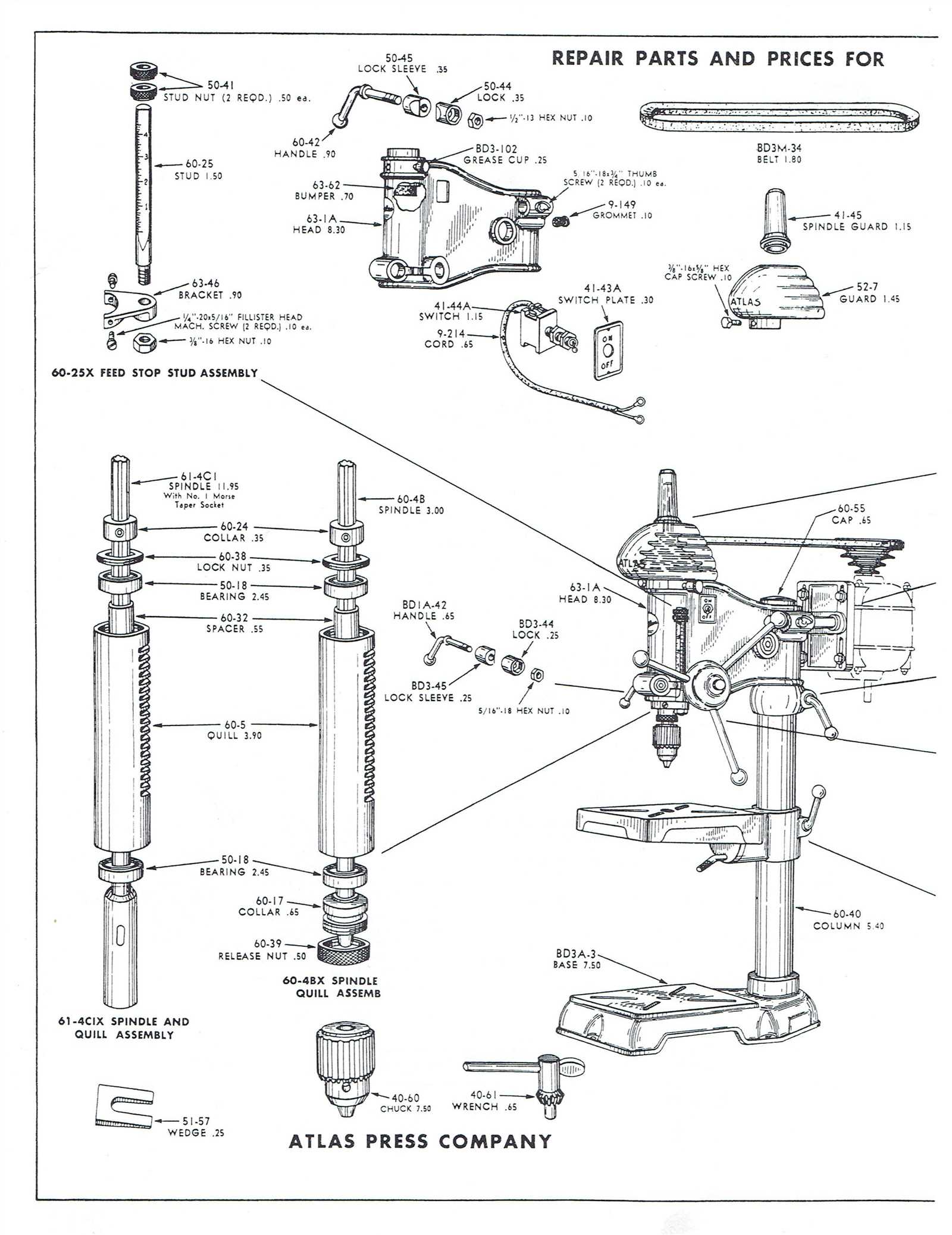 drill parts diagram