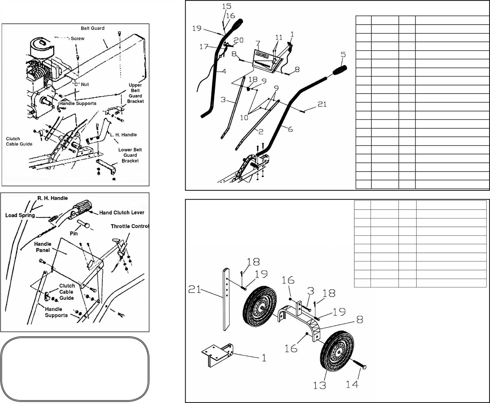 maxim tiller parts diagram