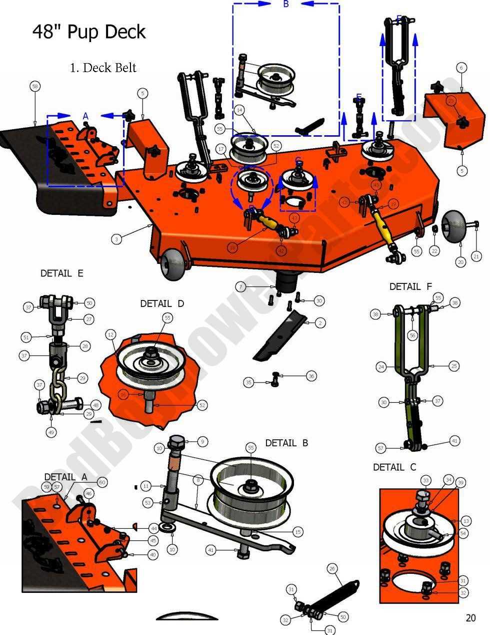 husqvarna 48 inch mower deck parts diagram