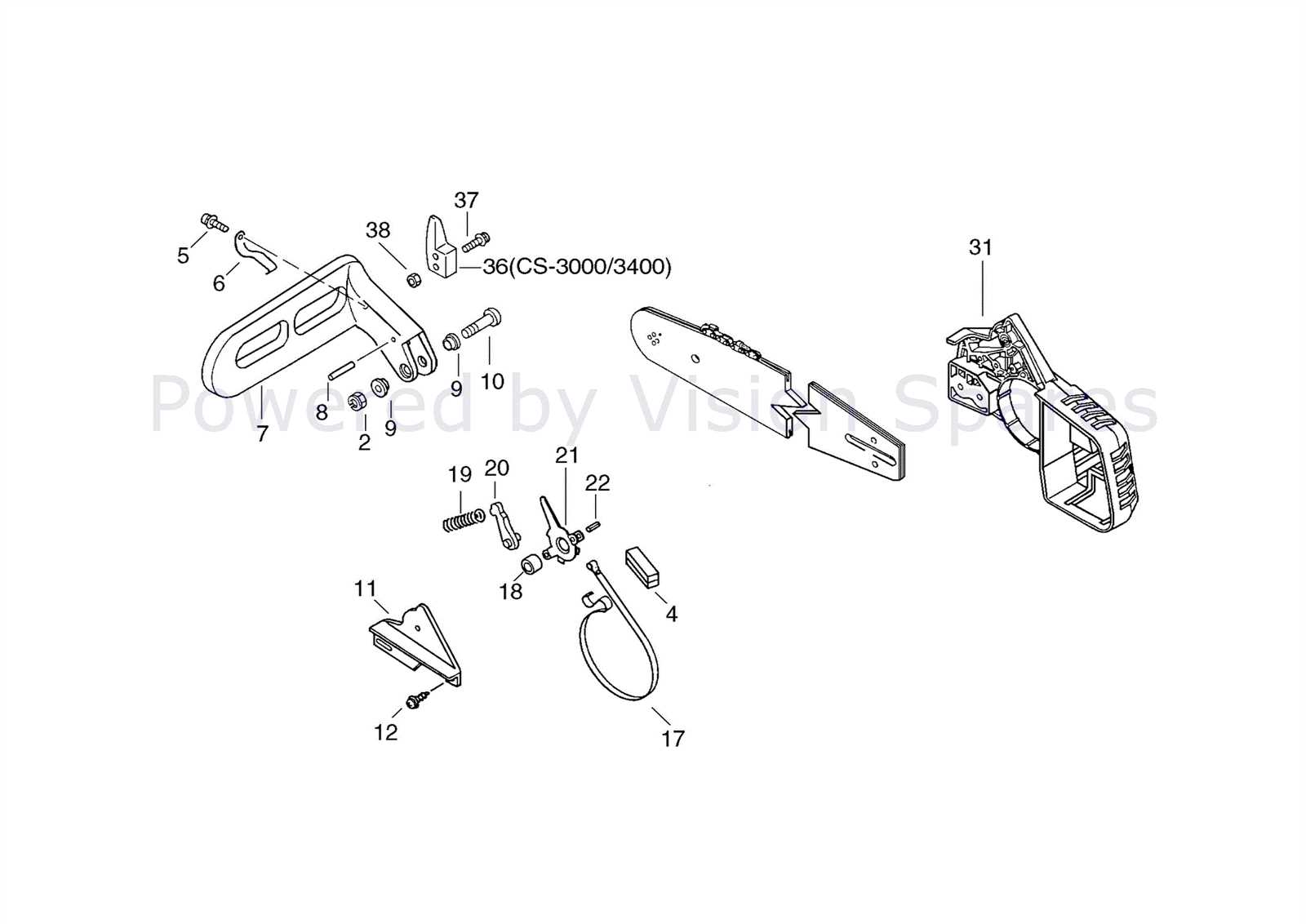 ryobi chainsaw parts diagram