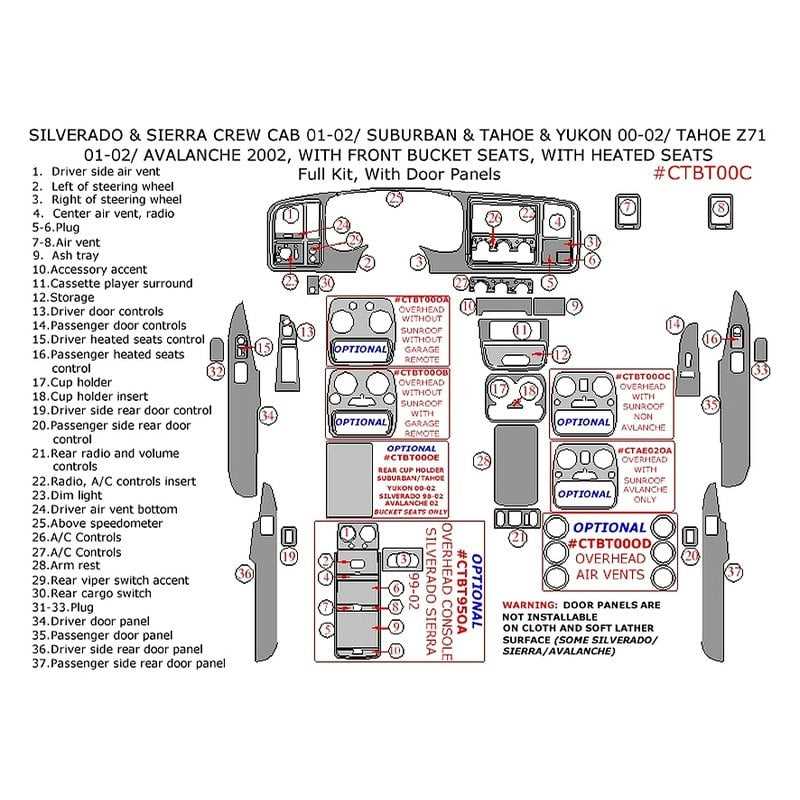 door silverado chevy silverado interior parts diagram