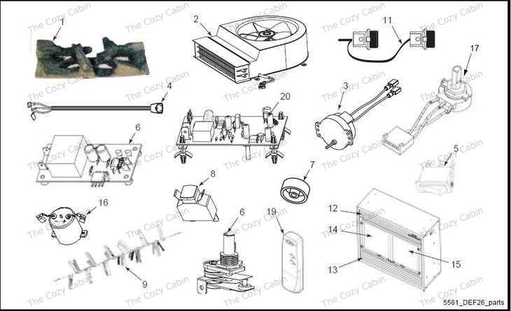 electric fireplace parts diagram