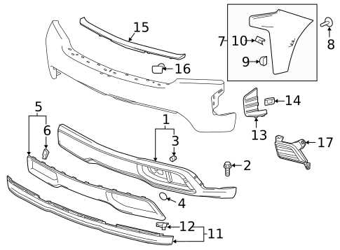 2018 chevy silverado front bumper parts diagram