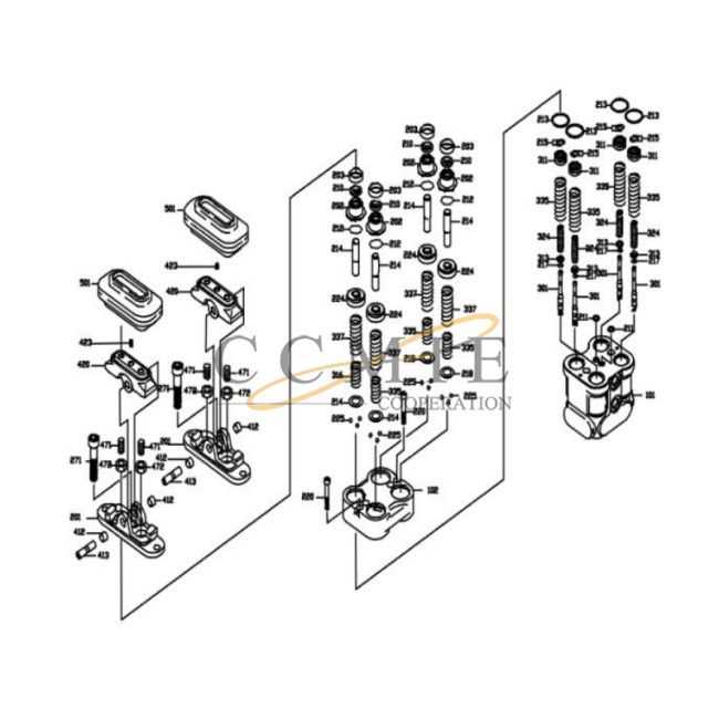 excavator parts diagram