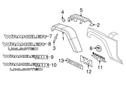 exterior jeep wrangler body parts diagram