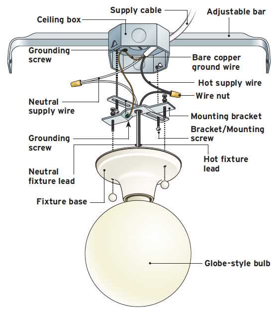 light fixture parts diagram