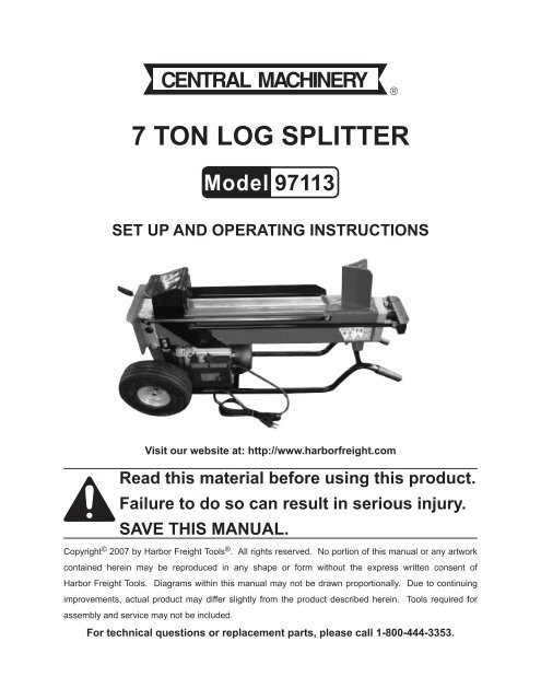 wood splitter parts diagram