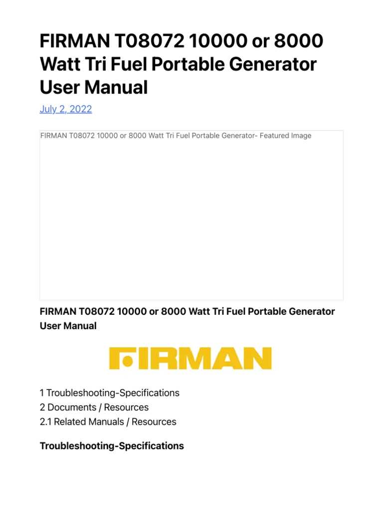 firman generator parts diagram