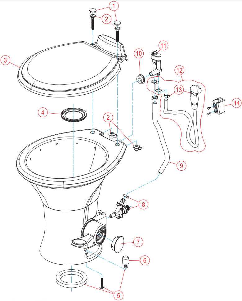 dometic rv toilet parts diagram