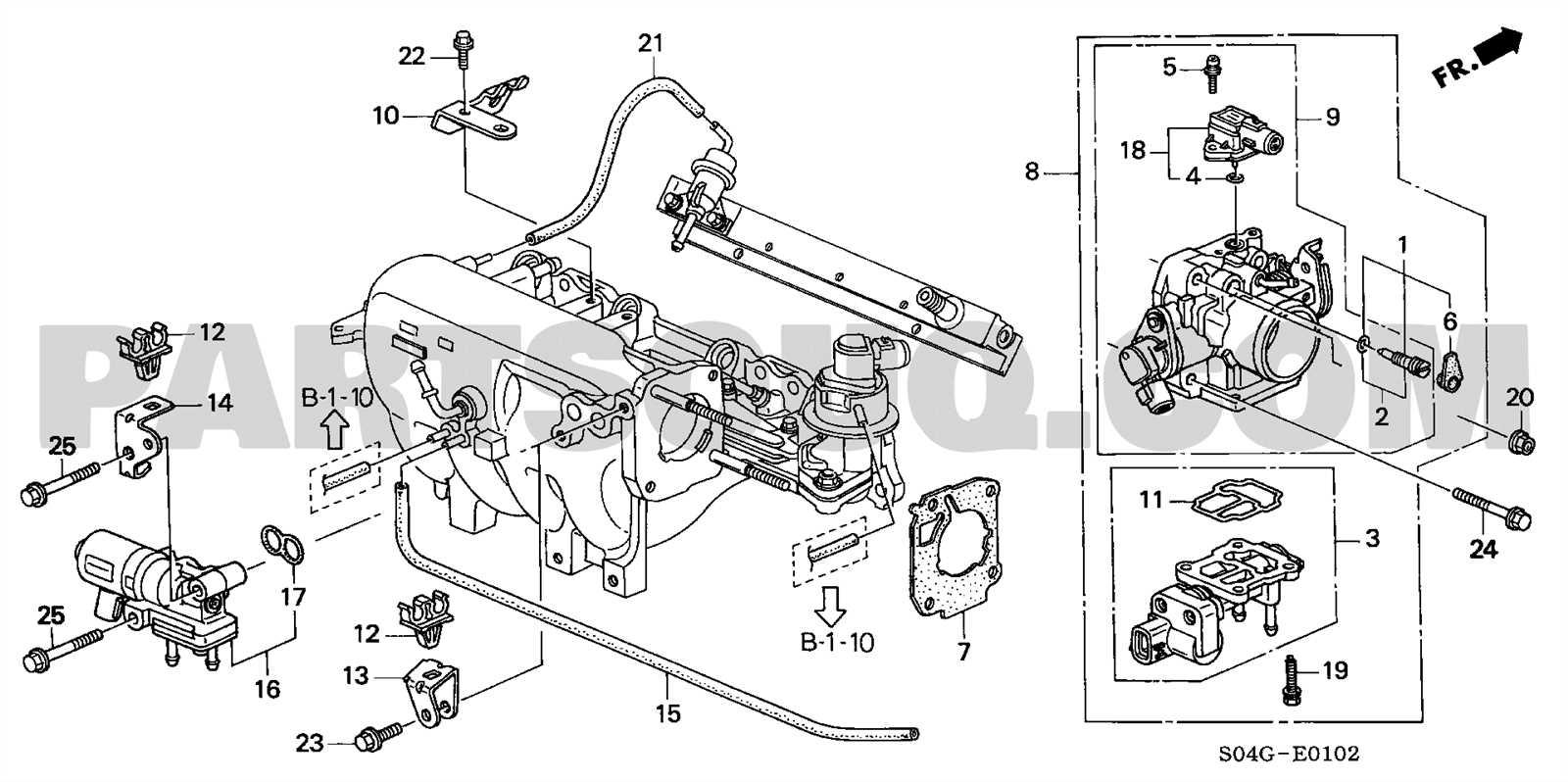 honda civic engine parts diagram