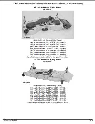 john deere 48c mower deck parts diagram