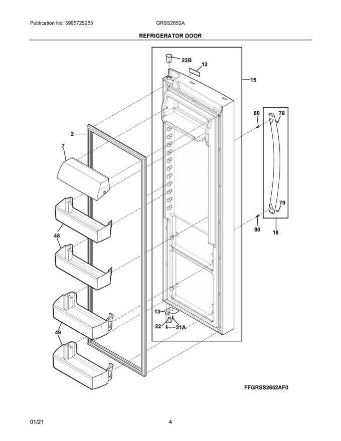 model frigidaire gallery refrigerator parts diagram