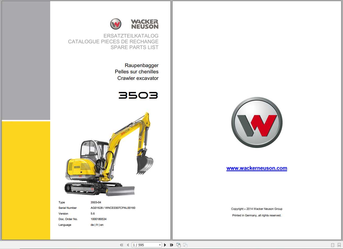 wacker wp1550 parts diagram