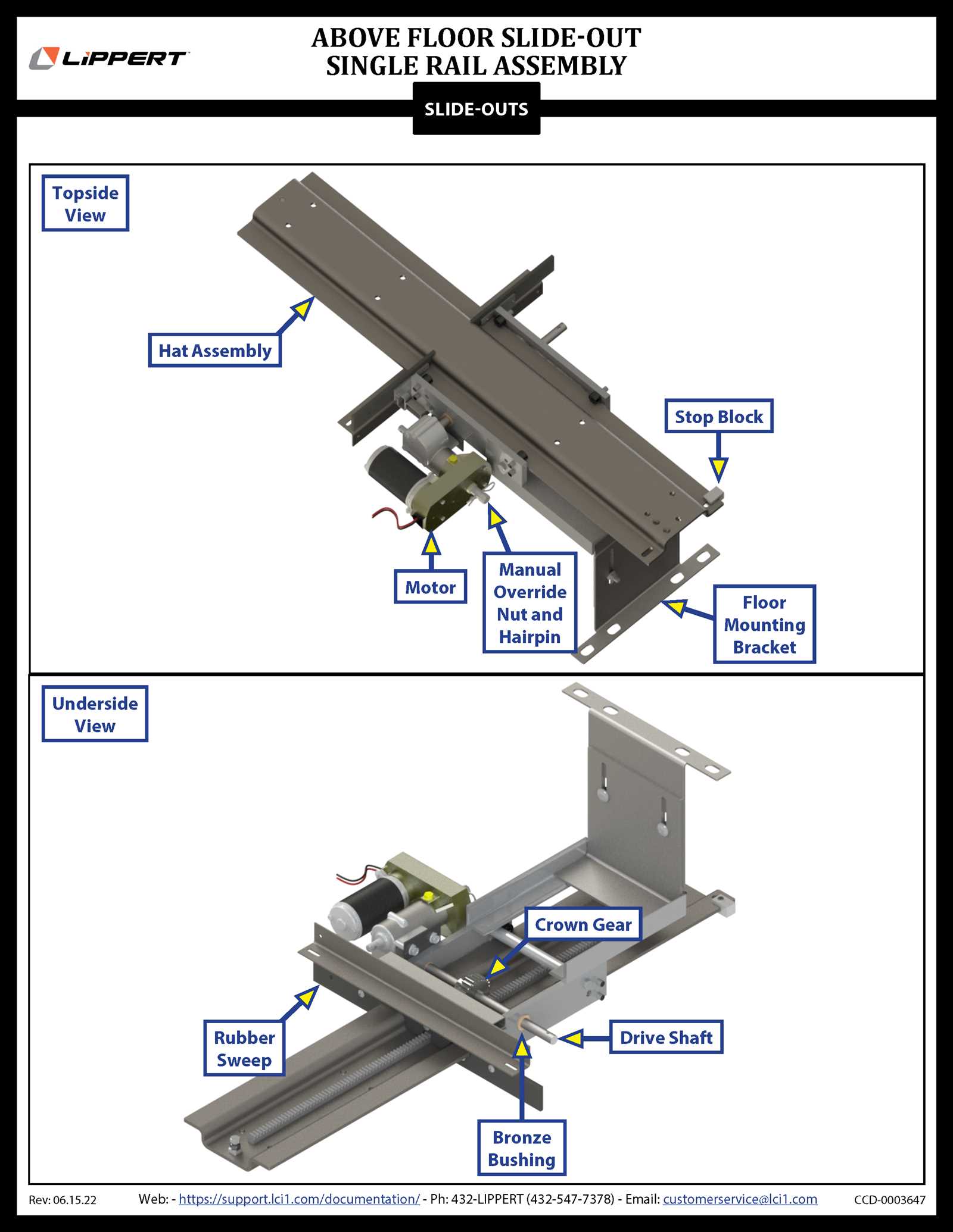 power gear slide out parts diagram