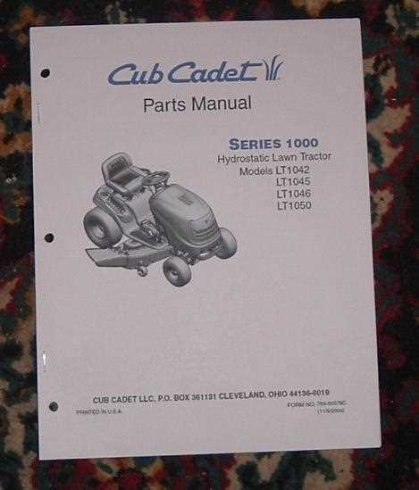 cub cadet lt1045 parts diagram