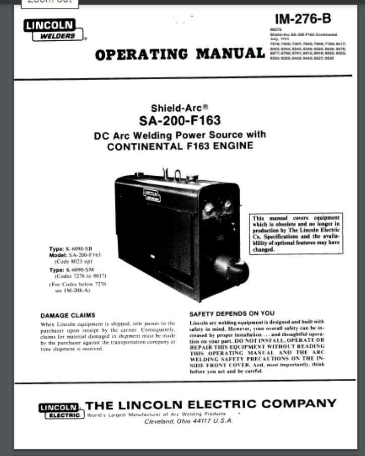 lincoln sa 200 parts diagram