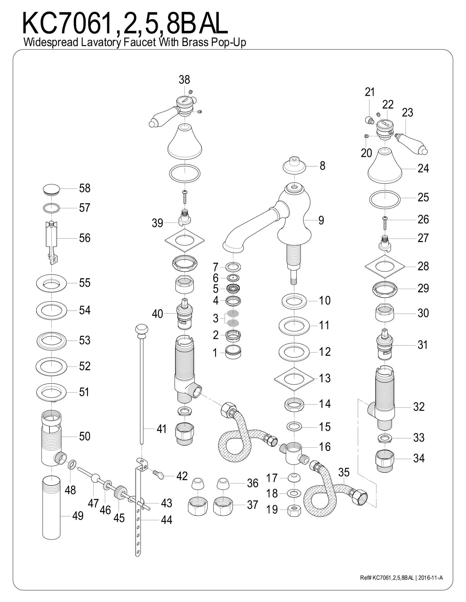 old kohler faucet parts diagram