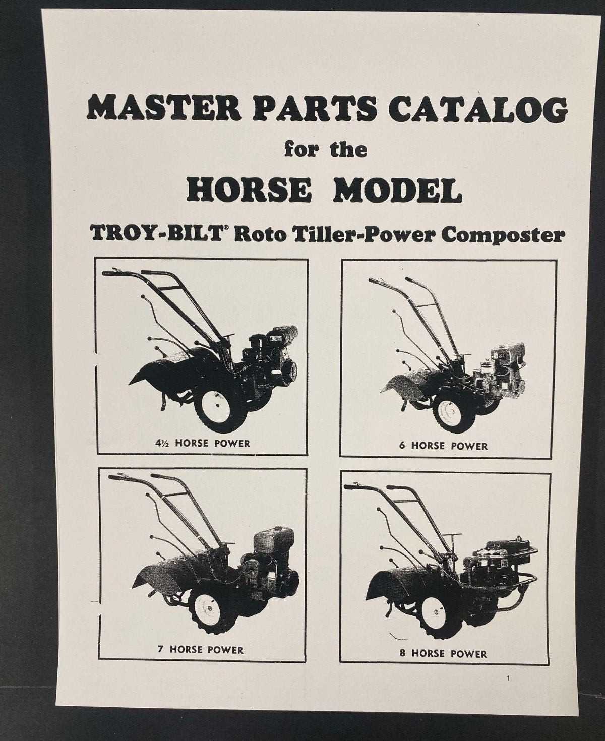 troy bilt horse parts diagram